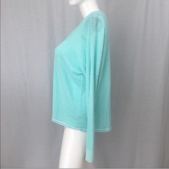 Size Large Two By Vince Teal Wide Neck Sweater - Picture 5 of 7